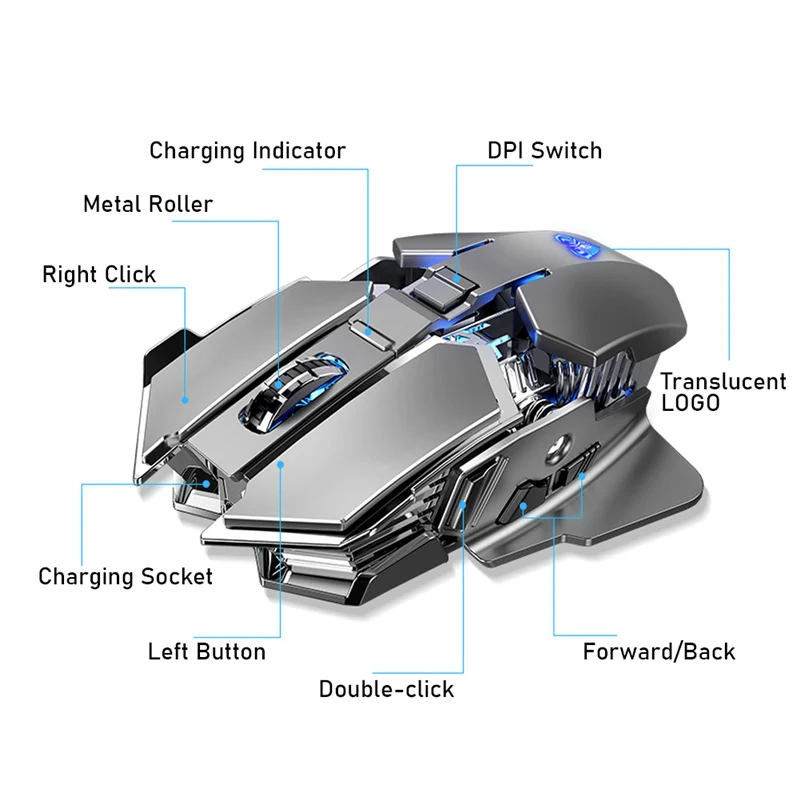 AULA SC300 2.4G Wireless Mouse Rechargeable 4-Color RGB Gaming Auto-sensing Smart Sleep Ergonomic Optics for MacOS Windows | Компьютеры и