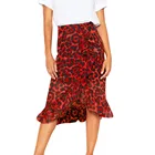 Женская шифоновая юбка, Повседневная Длинная юбка с леопардовым принтом, с высокой талией, на осень
