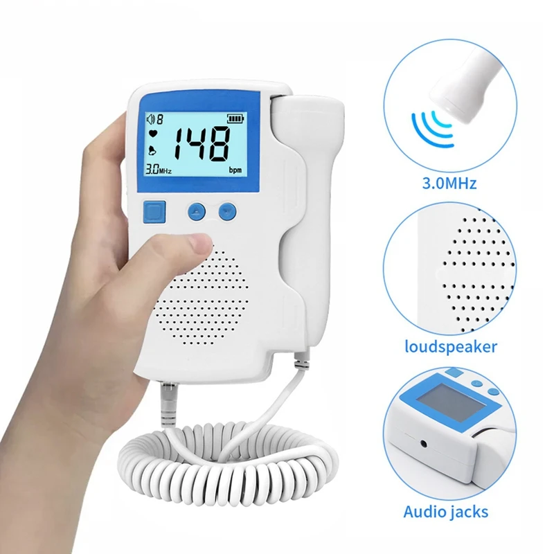 Fetal Doppler Upgraded Home Pregnancy Heart Rate Monitor Baby Detector LCD Display No Radiation | Красота и здоровье