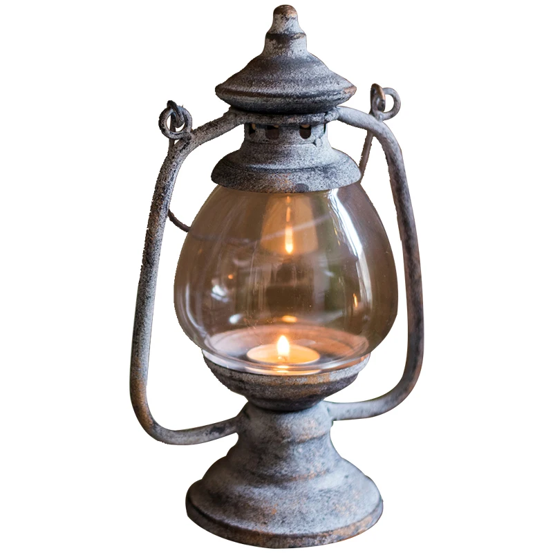 Скандинавский Ретро Железный подсвечник ветряная лампа винтажный украшение для