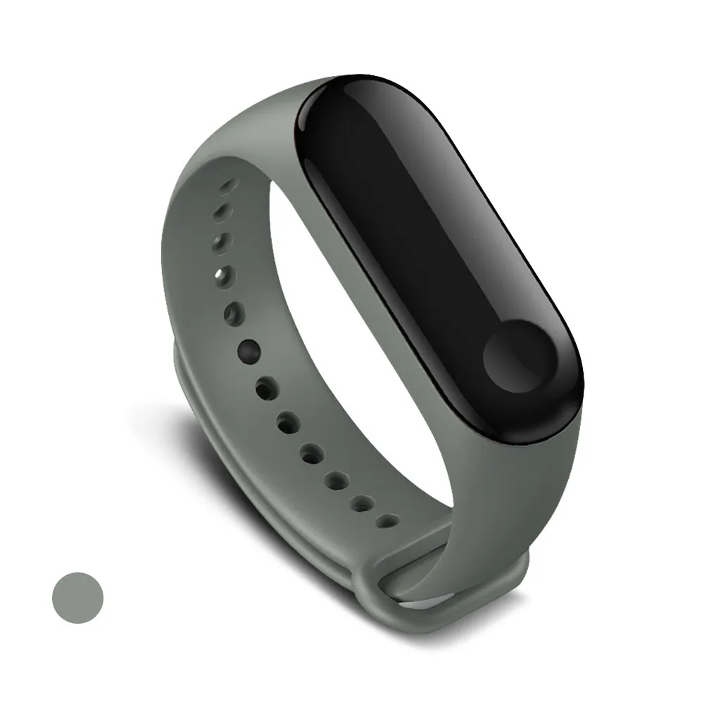 Ремешок силиконовый для часов Miband 4 3 спортивный водонепроницаемый браслет