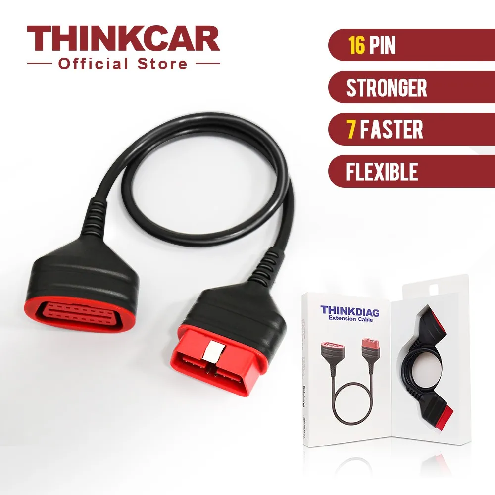 

ThinkDiag OBD2 Stronger Faster Main Extended Connector 16Pin Male to Female Original Extension Cable for Easydiag 3.0/Mdiag/Golo