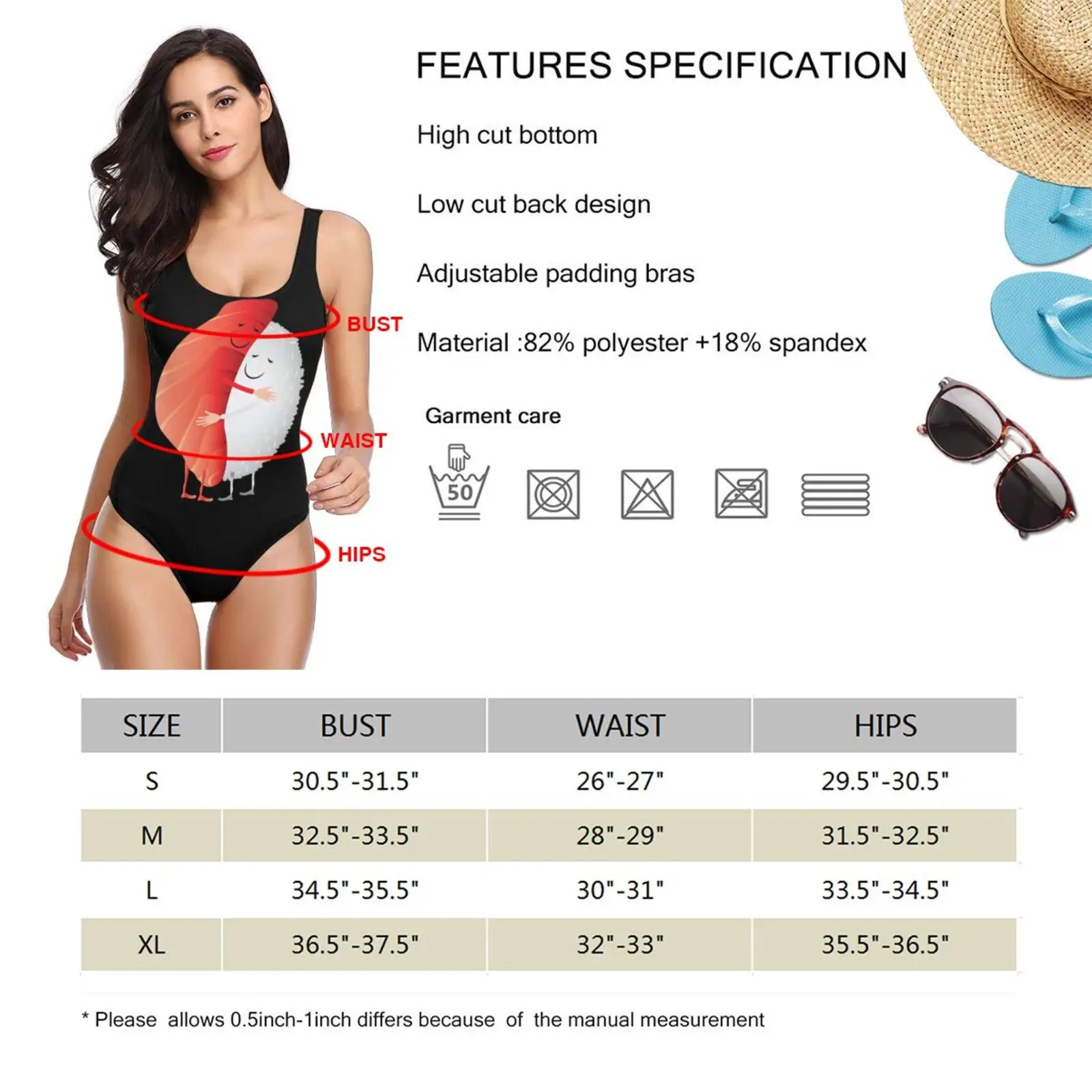 

2021 Sexy One Piece Swimsuits Cute Sushi Hug Fish Hugging Rice Women Swimwear Push Up Bathing Suits Bodysuits Beach wear