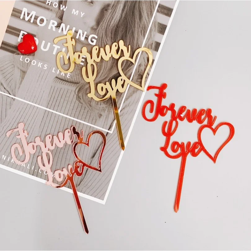 

Acrylic Cake Topper Valentine's Day Cake Decoration Forever Love 3 Color Options