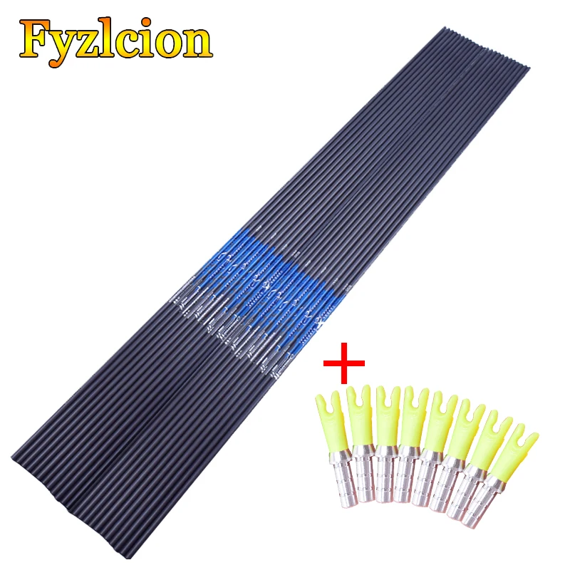 

Hunting Shooting Archery Bolts 6/12PCS Pure Carbon Arrows Shaft Spine600-900 ID4.2mm Bow Recurve for Bow