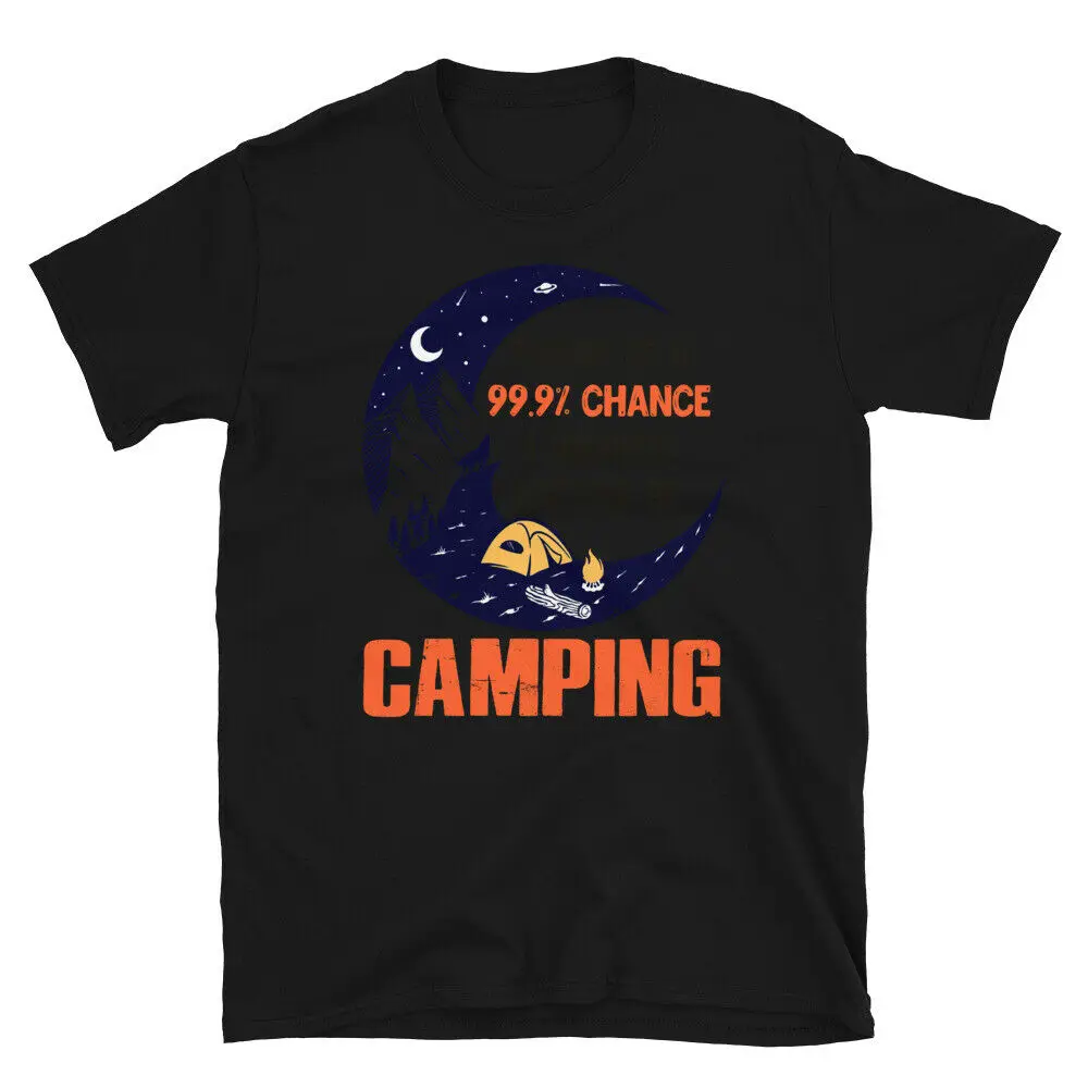 

Moon Mountains Wolf Vintage Design Camping Novelty T-Shirt Men's T-shirt