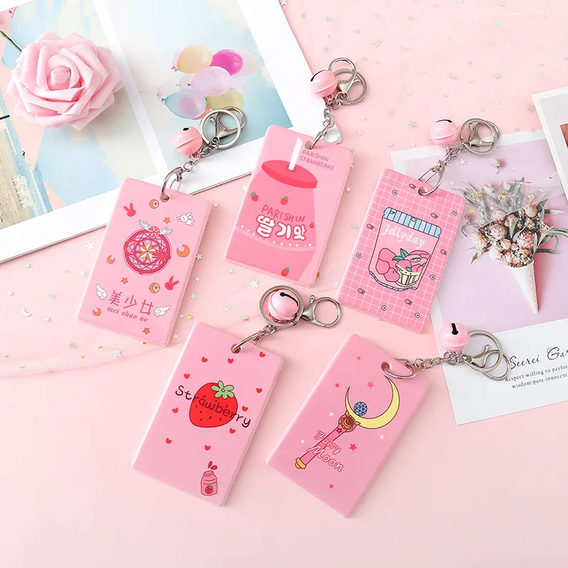 Милый пластиковый чехол с держателем для карт девочек подростков милый розовый