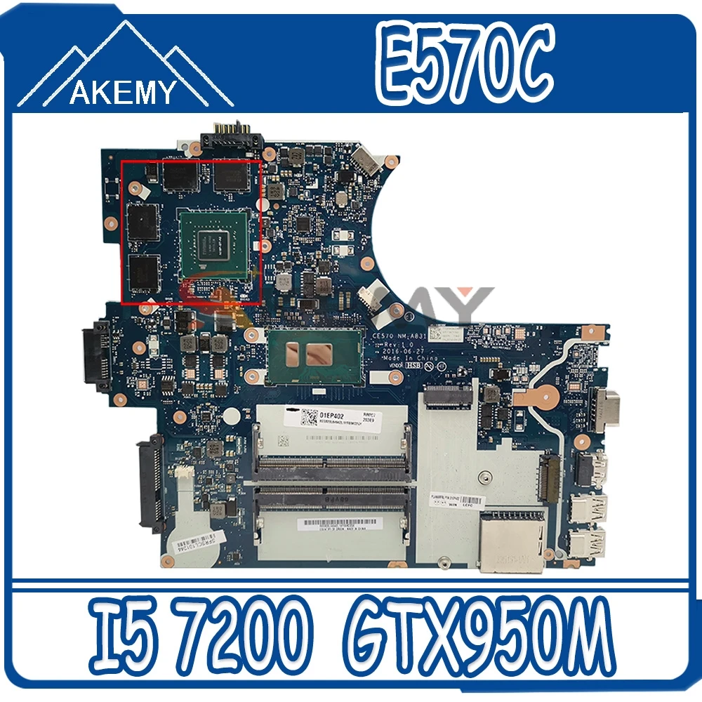 

CE570 NM-A831 Motherboard For Lenovo ThinkPad E570 E570C Notebook Motherboard FRU 01EP400 I5 7200 GTX950M 2G DDR4 100% Test