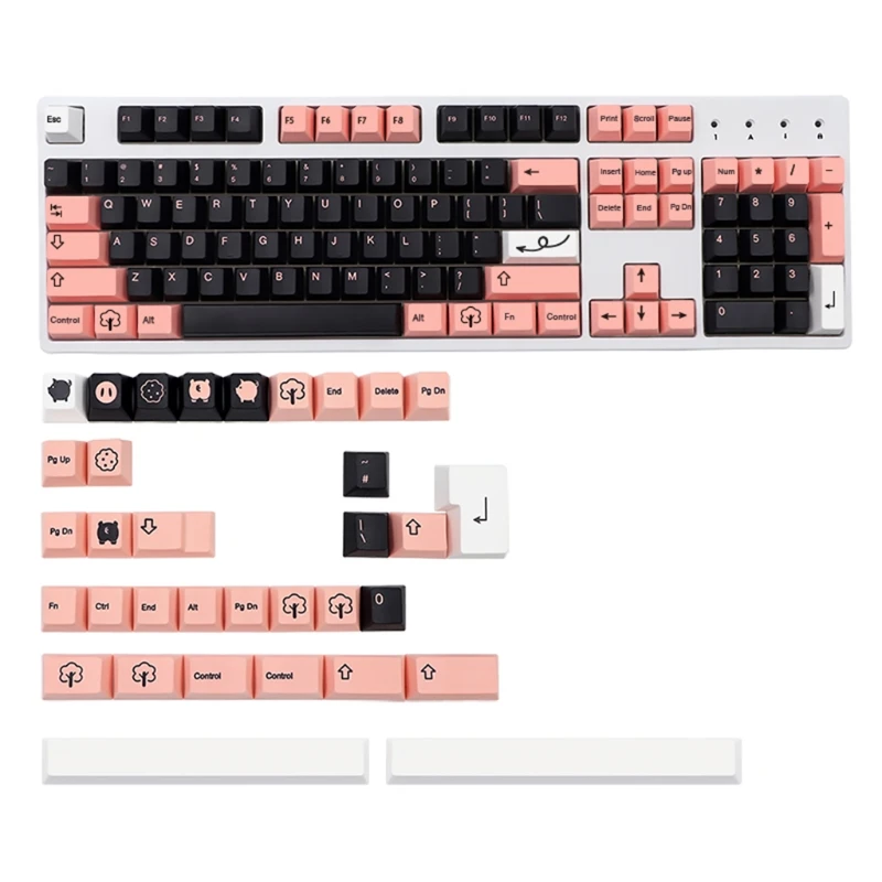 

138 клавиши с сублимационной печатью, колпачки для клавиш Cherry Profile PBT, двухцветные колпачки для механической клавиатуры с 61/64/87/108 клавишами