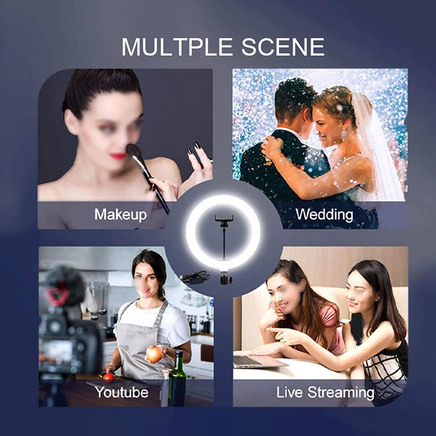 Кольцевой светильник штатив круглая светодиодная кольцевая лампа кольцевой для