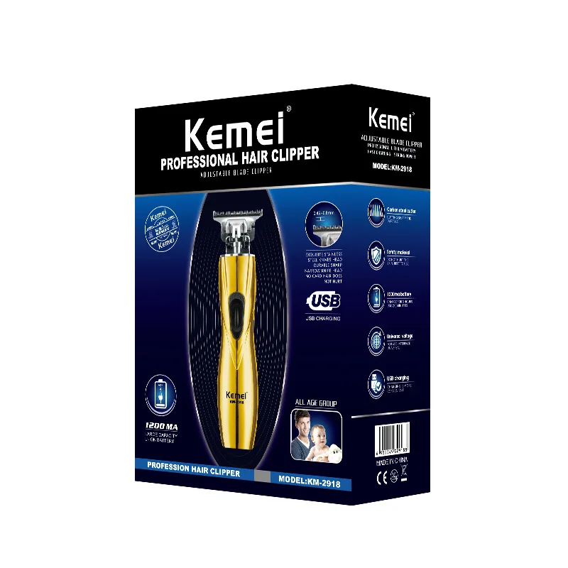 Kemei Slimline Pro литий ионные Т образные лезвия для стрижки волос триммеры Zero Gapper