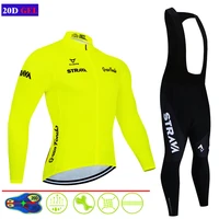 2020 strava autumn long sleeve cycling jersey set bib pants ropa ciclismo bicycle clothing mtb bike jersey uniform mens clothes