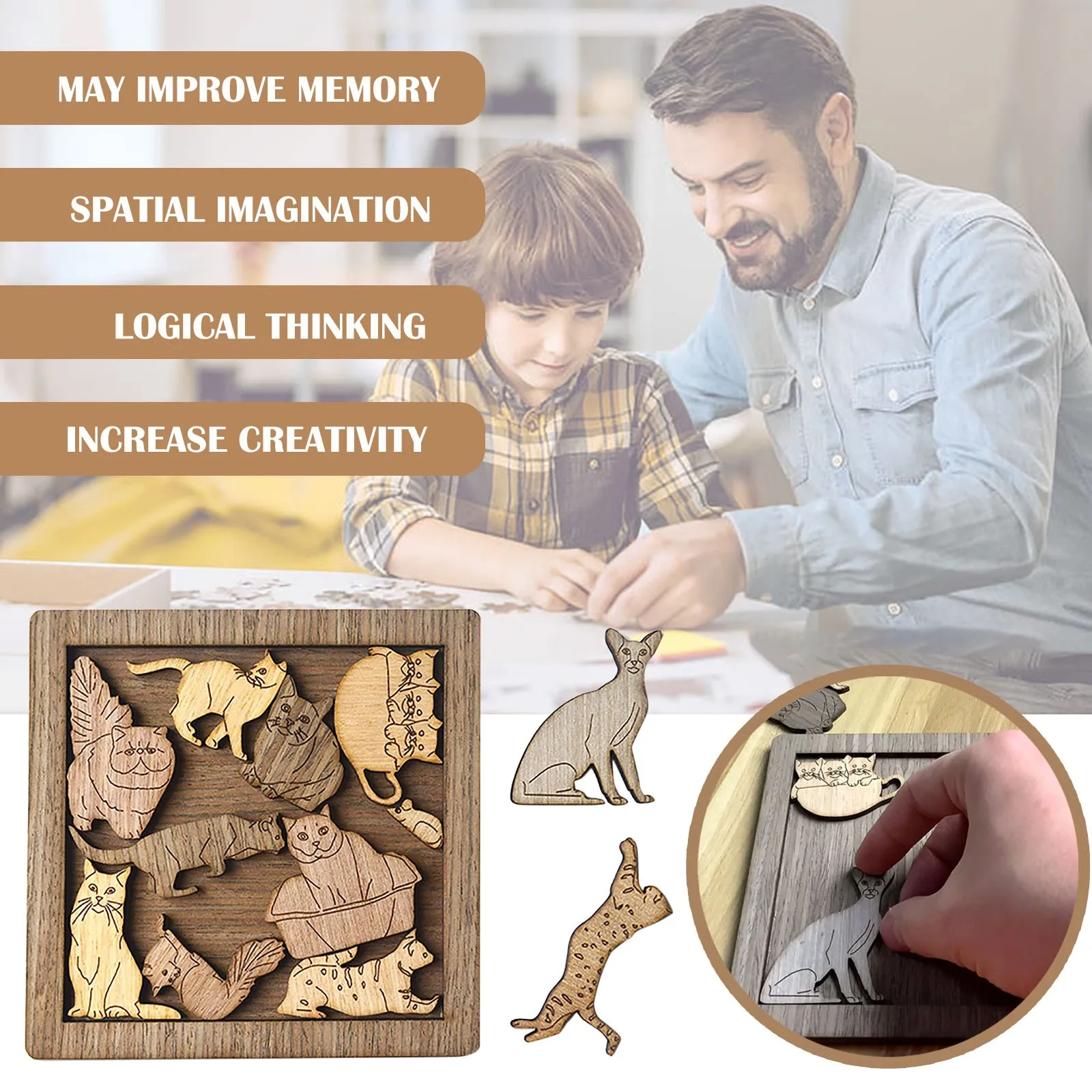 Новинка детский супержесткий 3d пазл в виде животных деревянные игрушки