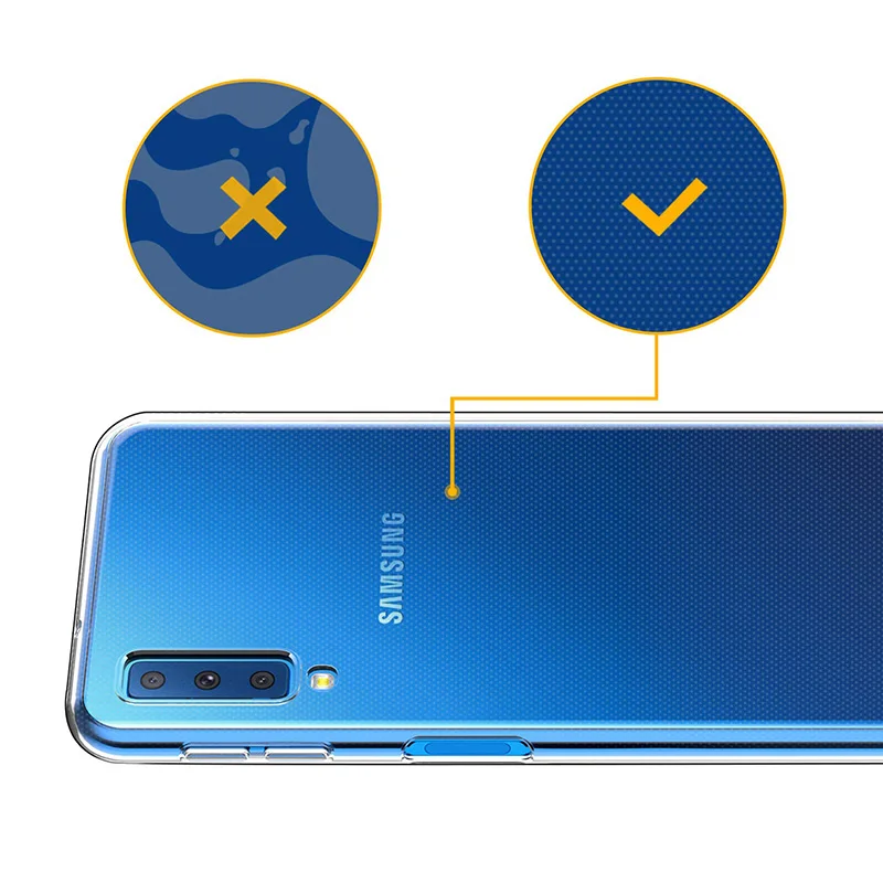 Прозрачные силиконовые чехлы для Samsung Galaxy A7 2018 роскошный чехол Мягкий защитный из