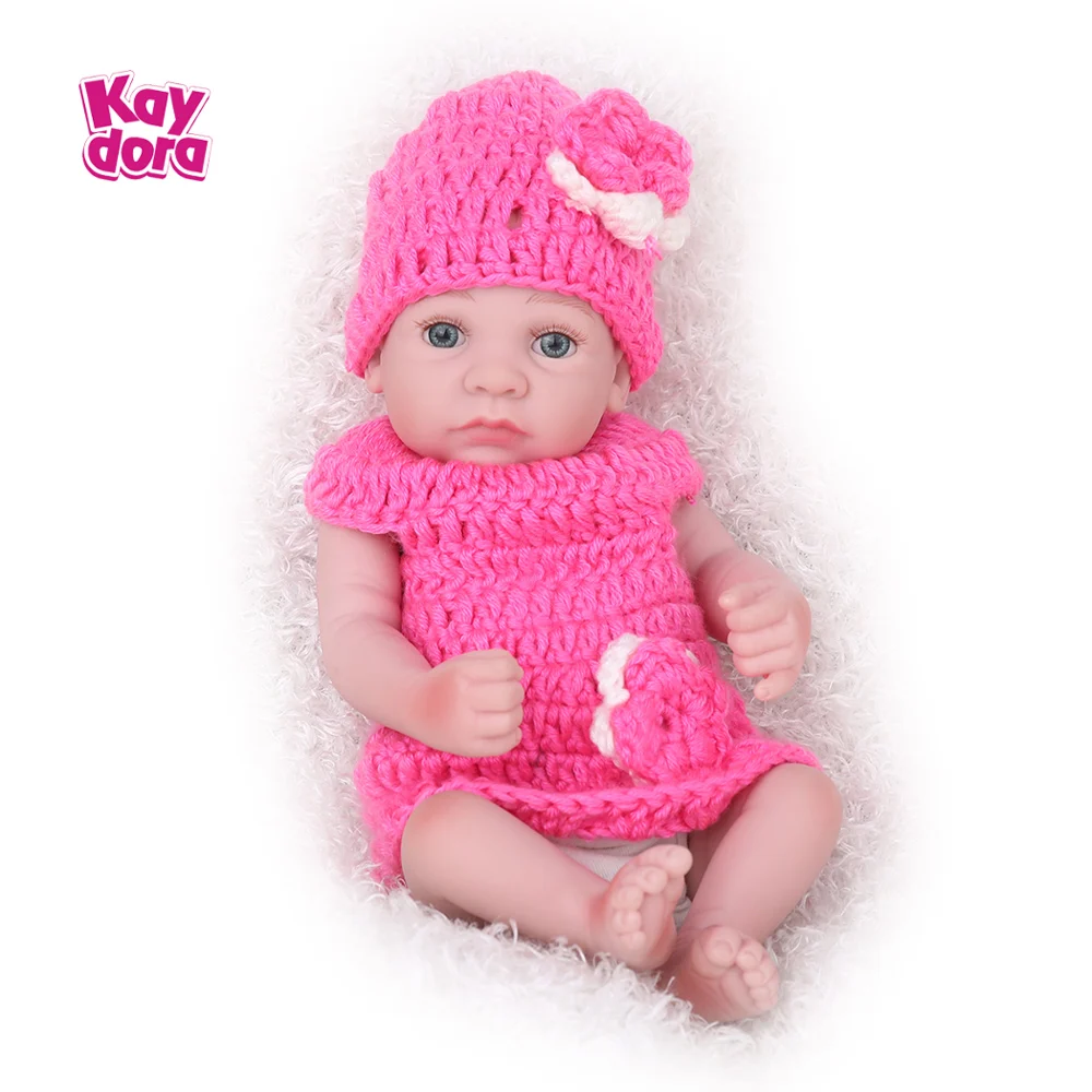 

KAYDORA 10 дюймов 25 см Полный винил Reborn Baby милые куклы живые настоящие куклы для купания, комплект одежды для маленьких детей водонепроницаемые ...
