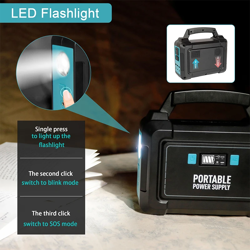 Портативная уличная электростанция 40000 Вт/ч 110 мА/ч солнечный генератор зарядное