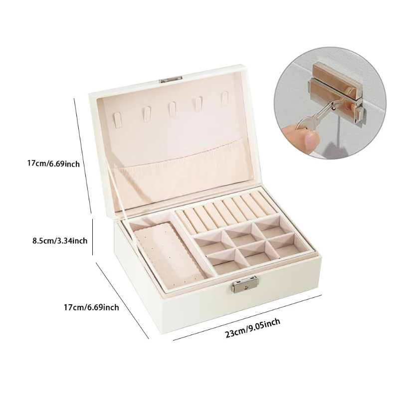 

066C Jewelry Box for storage and Display Rings Necklace Earrings Bracelets Watch