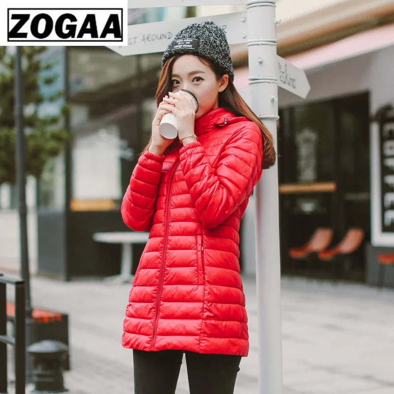 

ZOGAA Cotton Coat Women Fashion Korea Long Section Jacket Large Size Thin Section Slim Down Pad Ladies Winter Warm Hooded Pakas