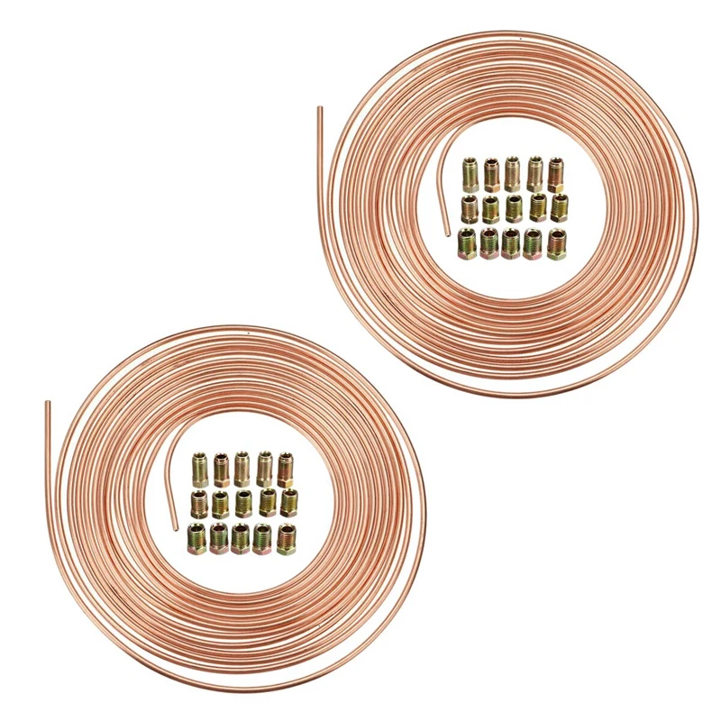 2 пакета 25 футов медный никелевый тормозной трубопровод комплект 3/16 дюймов OD + 30