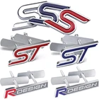 3D металлический значок RS, наклейка на боковой стороне багажника для Ford Fiesta Mustang Fusion Kuga Mondeo Edge ST Focus, наклейка на переднюю решетку автомобиля