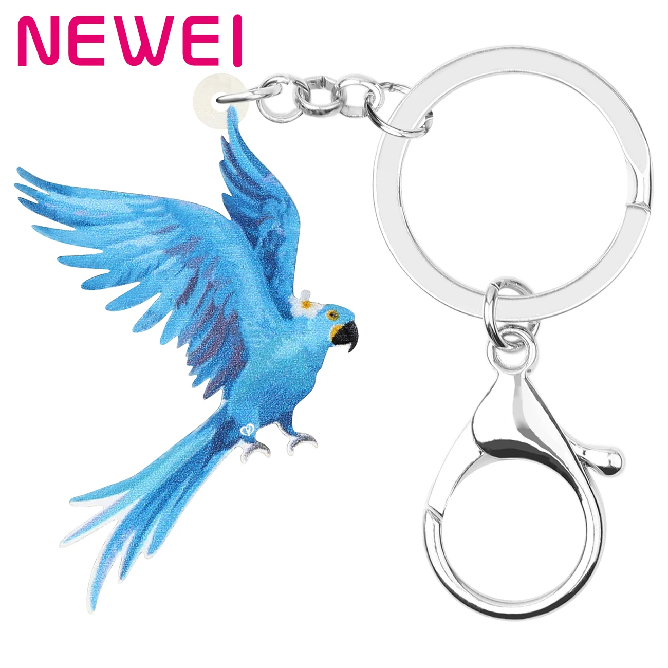 Newei акриловый синий Macaw брелки-попугаи прекрасный животный брелок с птицей