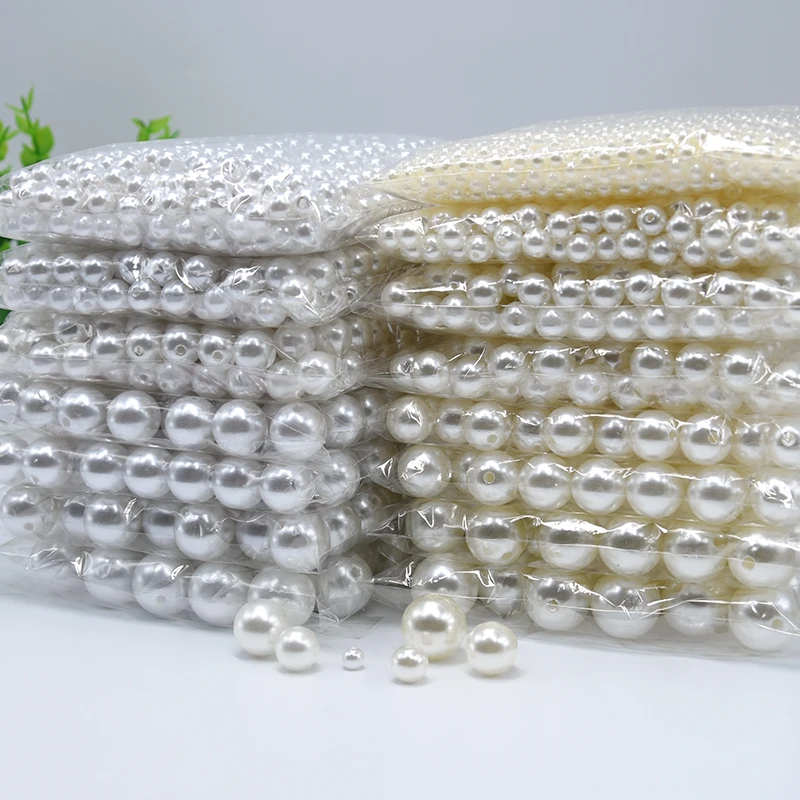 Разноцветные бусины белого цвета и слоновой кости имитация жемчуга для одежды DIY