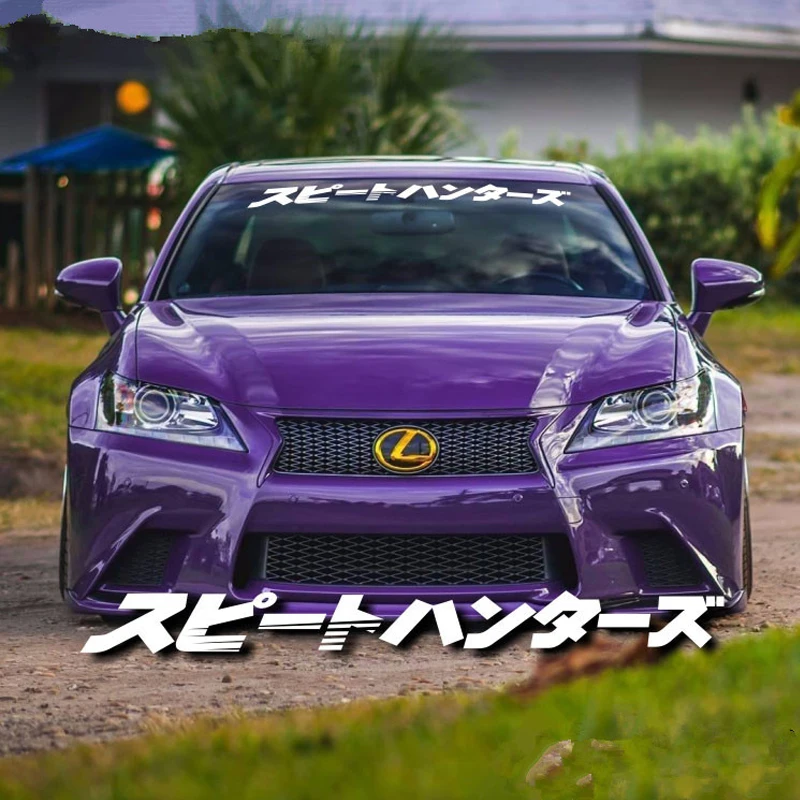 

1Pcs Cool Car Sticker JDM Cars Decal Racing Decal 90cm * 9cm Speed Hunter Front Windshield Sticker For Car Bumber Motorcycle ATV