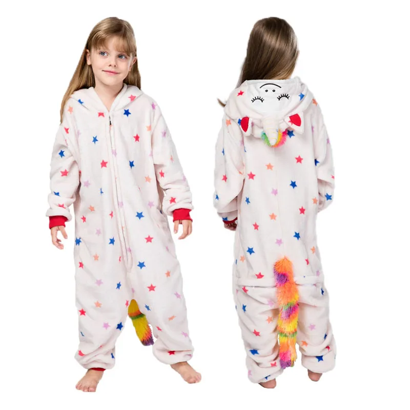 Горячие Дети покемон Пикачу Пижама Единорог кигуруми пуховик с принтом в виде