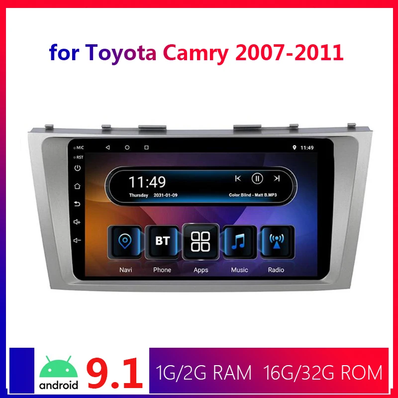 Автомагнитола 2 DIN 9 дюймов Android 1 для Toyota Camry 2007 2008 2009 2010 2011 Авторадио GPS