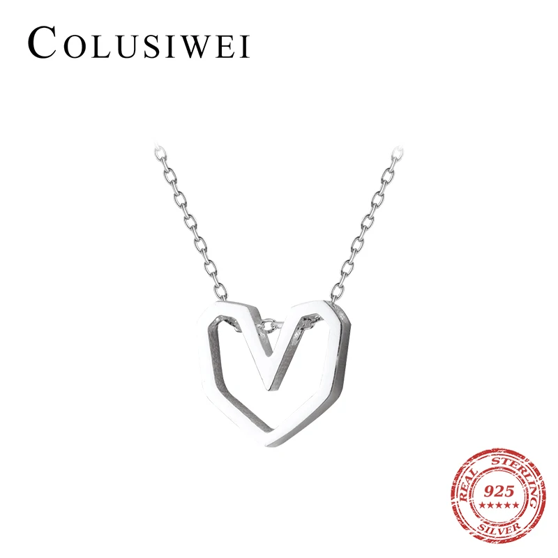 Colusiwei простое серебряное колье с сердечками ожерелье s для женщин розовое золото