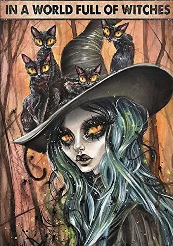 

В мире, заполненные ведьмами, будьте кошкой, мамой, в деревенском стиле, страшный знак, волшебное заклинание, ночь на Хэллоуин