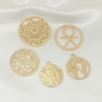 10pcs matt gold color charm geometry round magic star charms world map pendant diy necklace earrings jewelry making accessories