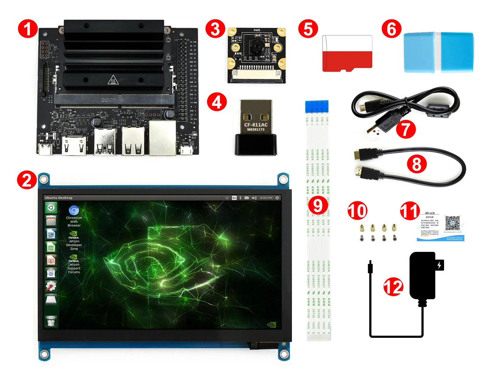 

NVIDIA Jetson Nano 2GB Development Pack (Type C) Display Kit Suitable for Robotics Learning