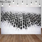 Mocsicka фон для фотосъемки с изображением каменного пола реквизит Зимний Рождественский Снег Кирпич детский портрет Декор Фон для фотостудии