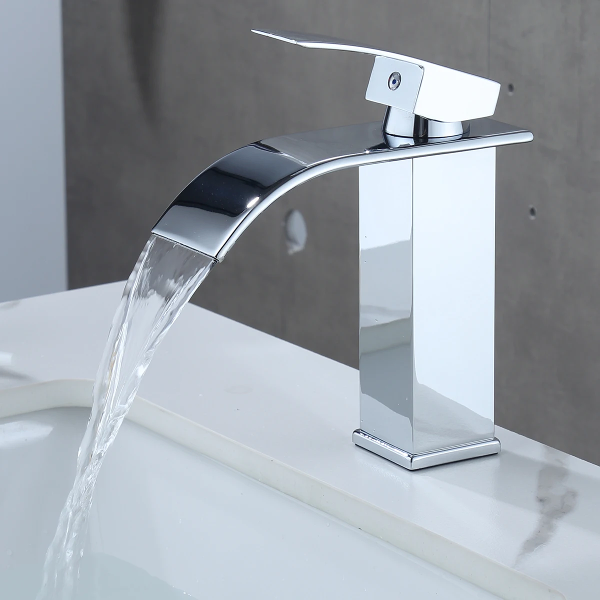 

Torneira tipo cascata para banheiro, quente e fria, misturador de cromado