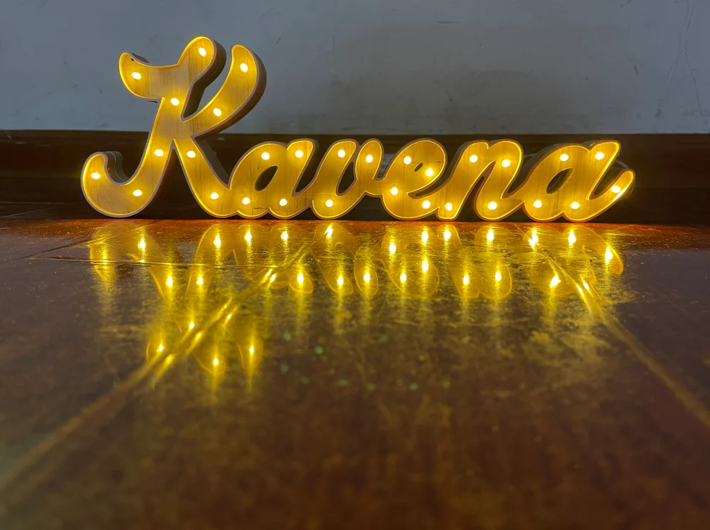 

Wooden Letters Alphabet LED Lamp Sign Marquee Light Up Night LED Grow Light Wall Decoration For Bedroom Wedding Ornaments Lights