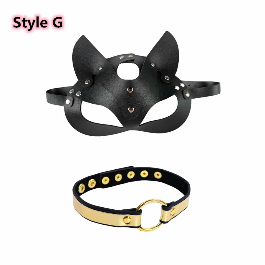 Сексуальные костюмы из эротической кожи с кошачьими ушками маска аксессуары