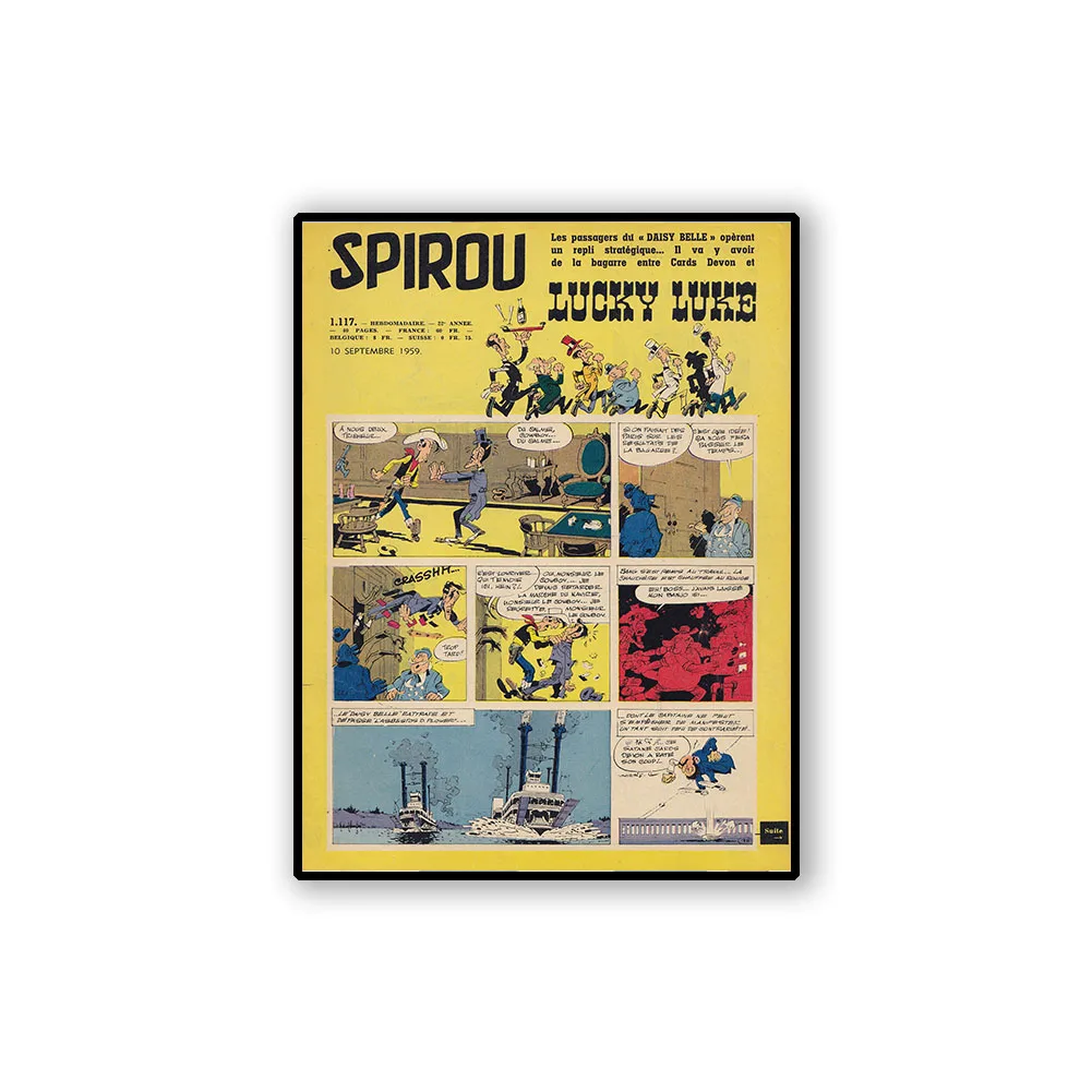 Ностальгическая Картина на холсте Lucky Luke Comics винтажные постеры из крафт бумаги