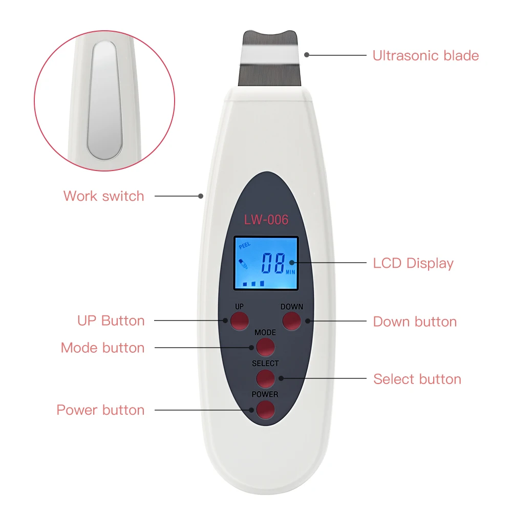 Nano лица вода кислородная инъекция кожи увлажнение скруббер LCD Ультразвуковой 9