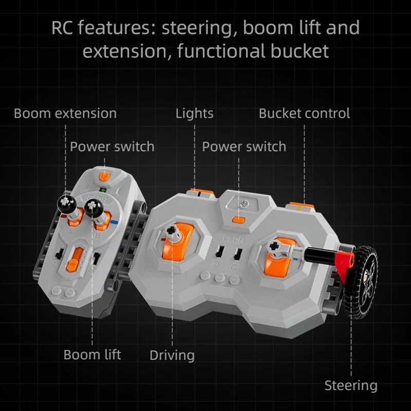

C61051 MOC-35607 Multi-function Loader High Tech Creator RC Full-featured Engineering Remote Control 1469PCS Building Block Toys