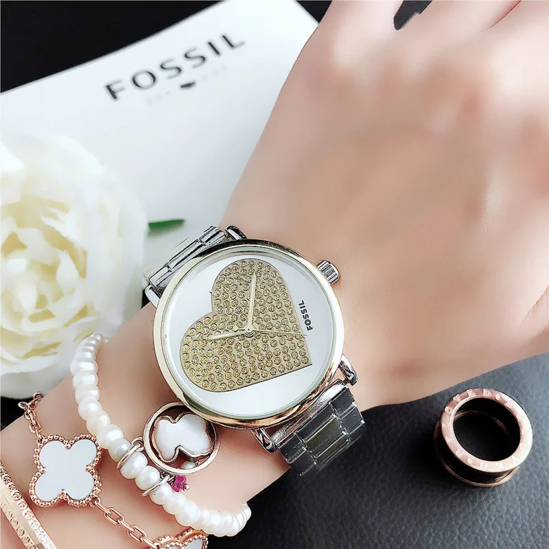 

Fossil- Quartz Wrist Dress Women Watches Silver Bracelet Ladies Watch Stainless Steel Clock Casual Watch