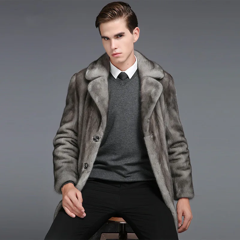 

Winter Wear for Men Winter Warm Faxu Fur Coats Long Design 2021 New Male Furry Outwear Long Fur Coats for Man Warm Parkas