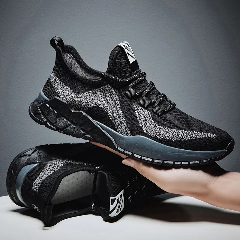 

White Fashion Mens Casual Shoes Breathable Light Lace-up Sneakers Soft-Sole Outdoor Mesh Summer Trainers Zapatillas Hombre