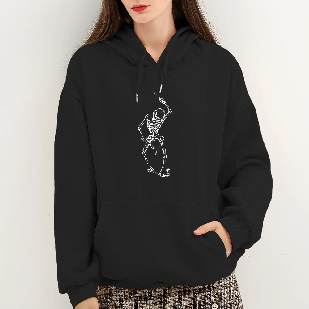 Stone Skull Thickening Sweetshirt Hoodies Clothes XXL Hoodies Women Aesthetic Graphic Sweatshirt Gothic Autumn Hoodies Ladies