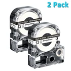 Многоцветная лента для этикеток SC12YW SS12KW LC-4WBN9 совместимая KingJimEpson 12 мм * 8 м для LW-300 LW-400 этикеток, 2 шт.