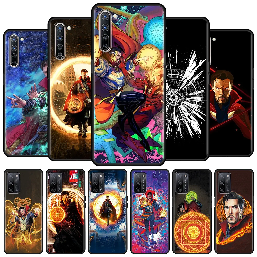 

Аксессуары для OPPO A53 A93 A52 A94 A9 A74 2020 Find X2 X2Pro X2Lite, силиконовые черные чехлы, доктор комиксов Marvel, странный