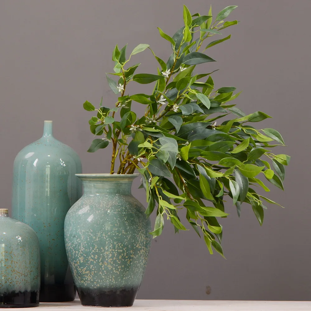 

Листья эвкалипта, зеленые ветки с маленькими искусственными листьями, домашний декор для цветочной композиции, ваза, букет, Декор