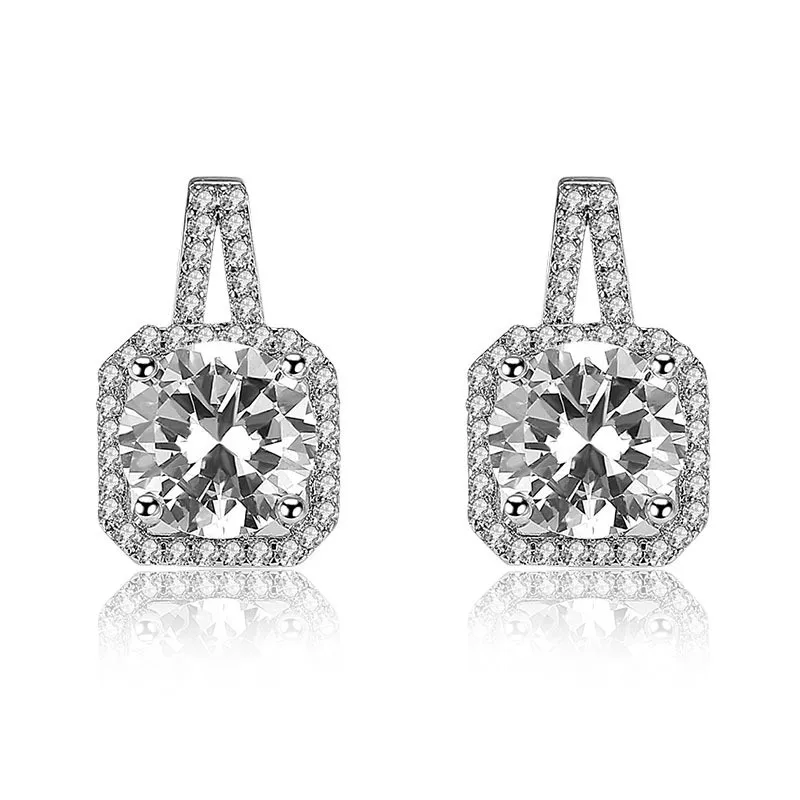 Женские серьги подвески из серебра 925 пробы с фианитом|Серьги-подвески| |