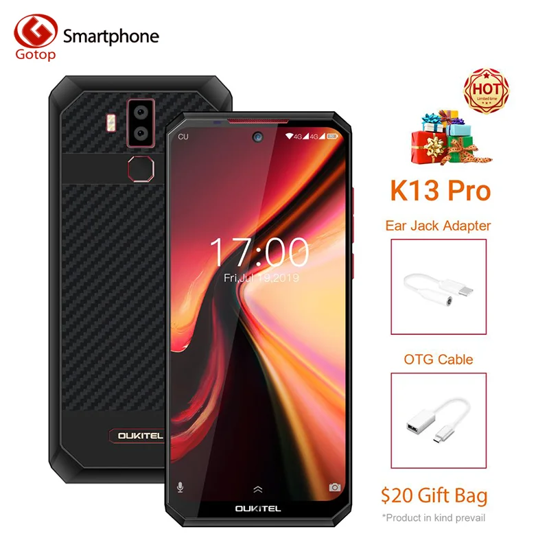 OUKITEL K13 Pro 6,41 ''11000 mAh 4GB 64GB смартфон MT6762 Восьмиядерный Android 9,0 NFC мобильный телефон с функцией распознавания лица 5 V/6A Быстрая зарядка