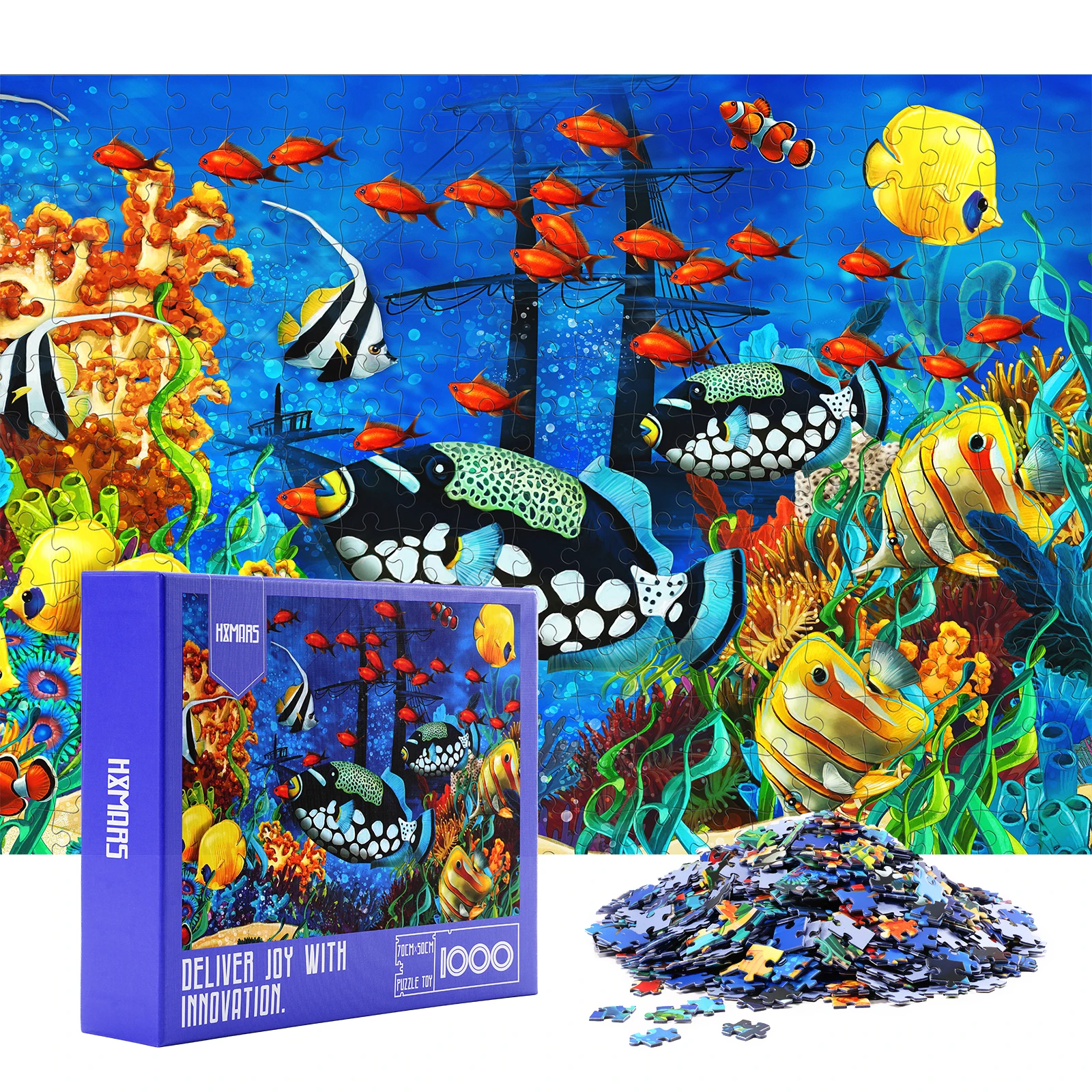 

HXMARS Jigsaw Puzzles 1000 Piece for Adults Kids,Undersea Puzzle Educational Toy for Children 's Christmas Gift